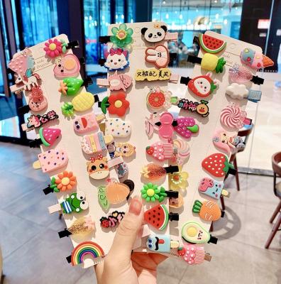 China New Fashion 10PCS/Set Cute Cartoon Ice Cream Hairpins Headband Barrettes Hair Accessories Plastic Girls Unicorn Hair Clips Kids Lovely for sale