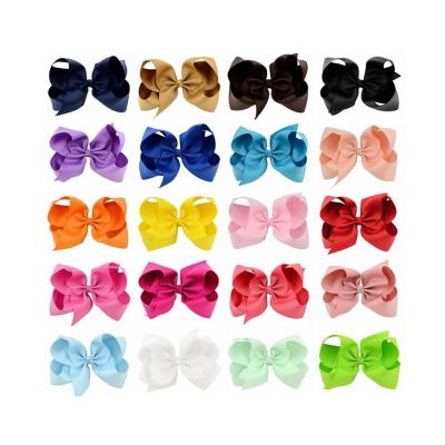 China 6 Inch Multicolor Children's Solid Clip Fashion European and American Hot Sale Amazon Style Alice Flower Bow Duckbill Hair Hair Clips for Girls for sale