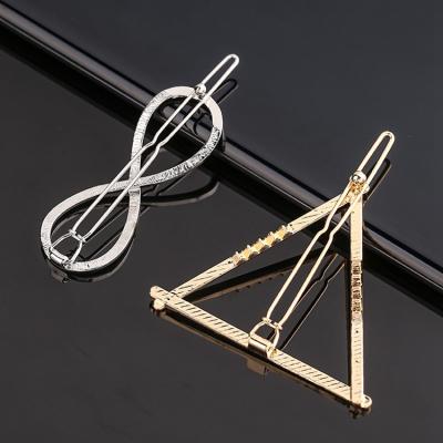 China European and American Fashion Sexy Female Headwear Side Ponytail Jewelry Triangle Clip Around Moon Star Bow Metal Alloy Hairpin for sale