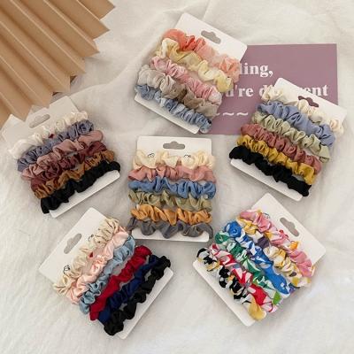 China Velvet 6 Pcs Woman Kids Fashion Scrunchies Velvet Hair Ties Girls Ponytail Holders Elastic Band Headbands/Hair Accessories Set for sale