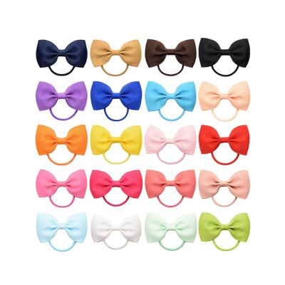 China European and American style multi-color baby hair elastic band cute hair accessories children's elastic bands lovely bow solid hair for sale