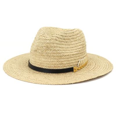 China Madame Femme Male Sombrero Wide Brim Barred Men Beach Panama Sun Fedora Hat Summer Women Casual Raffia Straw Hat for sale