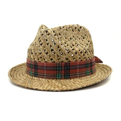 China Colorful Mens Soft Jazz Fedoras Seagrass Straw Hats Tassel Balls Summer Women Girls Vintage Beach Panama Sun Striped Hats Wholesale for sale