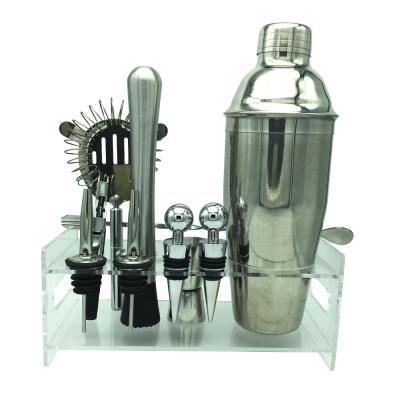 China Ultimate Viable Custom Transparent Logo Stand Mixology Stainless Steel Cocktail Shaker Set Home Bar Food Grade for sale