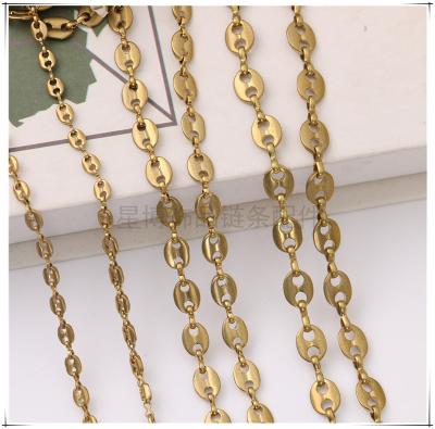 China Jewelry 2022 Xingbo accessories jewelry chain accessories gold DIY jewelry pure copper environmentally friendly bold necklace bracelet accessories for sale