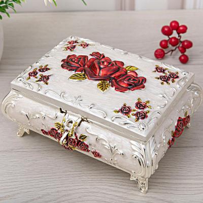 China Large Capacity Jewelry Storage Opens Storage Luxury Organizer Jewelry Moistureproof Jewelry Box With Soft Velvet Lining for sale