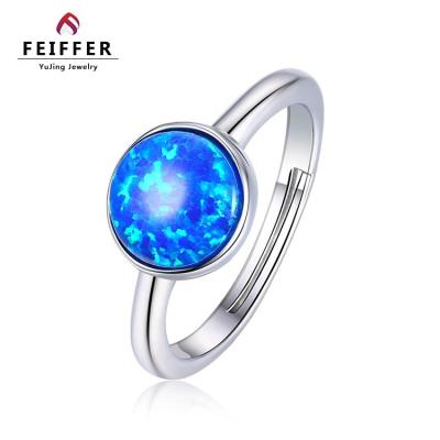 China CLASSIC Mexican Promotional Silver Opal 925 Adjustable Engagement Ring Fine Jewelry Gift for sale