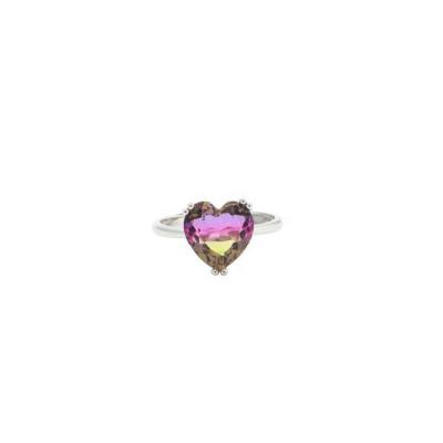 China Multicolor Romantic Attractive Heart Created Silver Ametrine 925 Fashion Jewelry Set Ring for sale