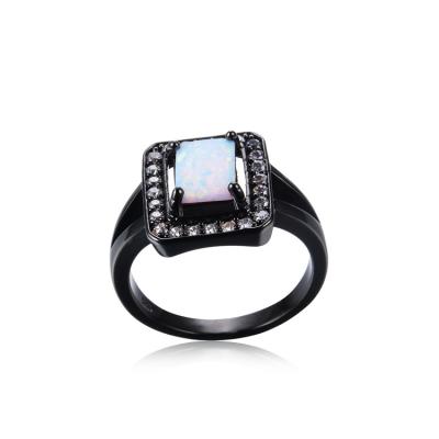 China Hyperbola Fashion New Style Black Lab White Opal Jewelry Black Plated Brass Ring For Hyperbola Accessories for sale