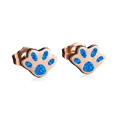 China Cute Cute Dog Protection Pattern Fire Created Cute Mini Earring Opal Brass Earrings Studs New Stylish Accessories for sale