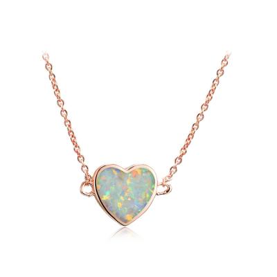 China New Product Fashion Love Couples Engagement Romantic Jewelry Gift Jewelry CZ Zircon Pendant Brass Heart Rose Gold Necklace for sale