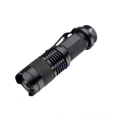 China Tactical Small LED Zoom Camping 3W Light 14500 Battery Ultra Bright Flashlight Flashlight Led Torch With Clip for sale