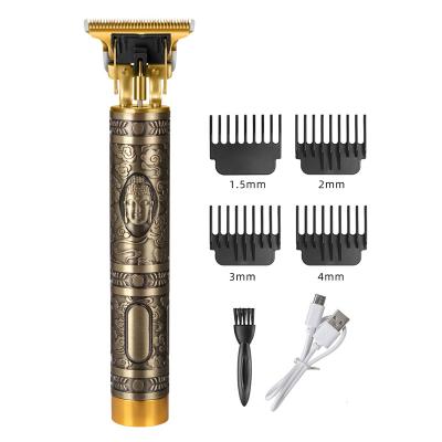 China Professional Rechargeable Hair Trimmer Dragon Phoenix Buddha Head Cordless T9 Straight Handed Scissors USB Blade Trimmer Haircut for sale