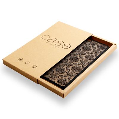 China 2021 Simple Design Biodegradable Black Paper Phone Case Eco-friendly OEM Packaging Box Drawer Boxes Eco-friendly for sale