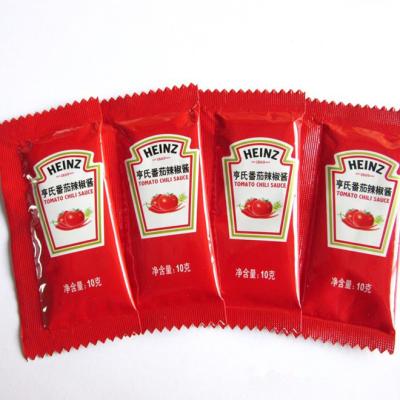 China Barrier Tomato Ketchup Sachet Paste Bags Tomato Sauce Spout Pouch Packaging Or Film Roll for sale