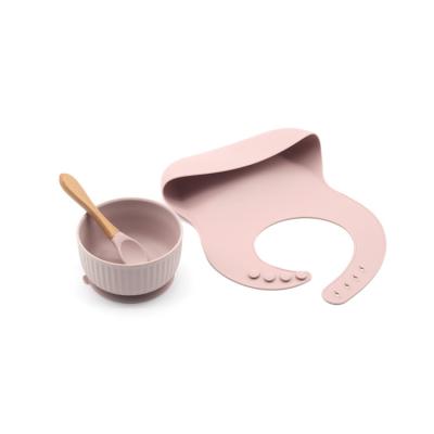 China New Textured Silicone Baby Feeding Sets Plates Bowls Baby Eating Bowl Silicone Animal Dish With Lid Dinner Set 100 Pieces Tableware for sale