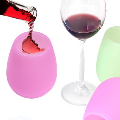 China Wholesale Viable Wine Glass Cup Reusable Silicon Tumbler Cups Reusable &Shatterproof Silicone Wine Cup Tumbler for sale