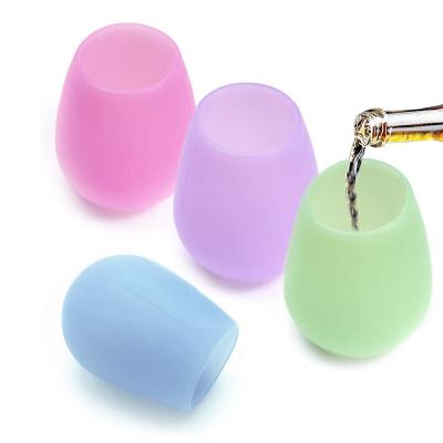 China Viable Wholesale Silicone Unbreakable Wine Glass U Shape Stemless Coffee Cup Collapsible Drinkware Water Wine Cup for sale