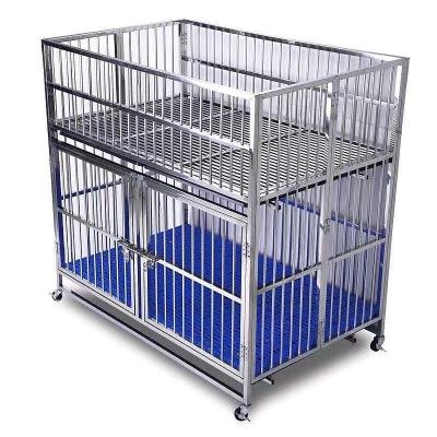 China Breathable Veterinary Silver Dog Crate Stainless Steel Stackable Dog Cage Puppy Cage With Large Size Testing for sale