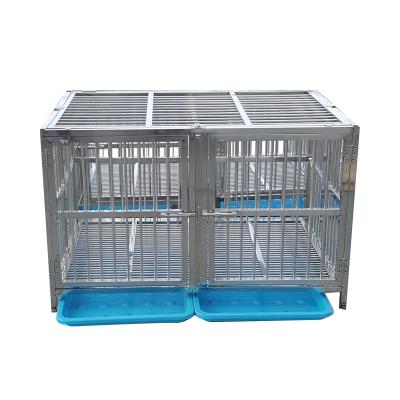 China Breathable Three Layers And Six Doors Custom Folding Custom Stainless Steel Dog Cage Metal Pet Kennels Large for sale