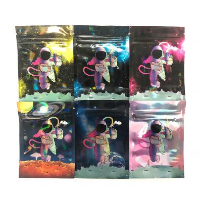 China 0.125 Ounce Hologram Surface Packaging Bag 3.5g Mylar Bags Pouch 3.55*5.11in Plastic Moisture Proof Smell Proof Stock for sale