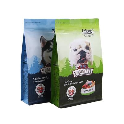 China High Barrier Dog Food Packaging Bag Barrier Custom Printed Flat Bottom Pet Food Packaging Bags for sale