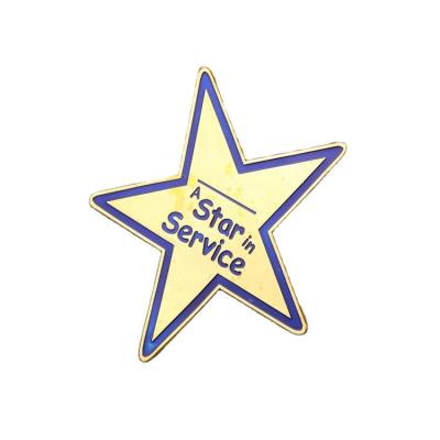 China China Professional Supplier Custom Metal Star Shape Lapel Pins Custom Enamel Company Logo Pin Badges for sale