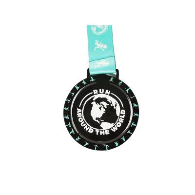 China Nonprofit Organizations Hongda Medal Metal Hot Sale Metal Casting Medal For Souvenir Zinc Alloy Soft Enamel Sports Marathon Running Medal for sale