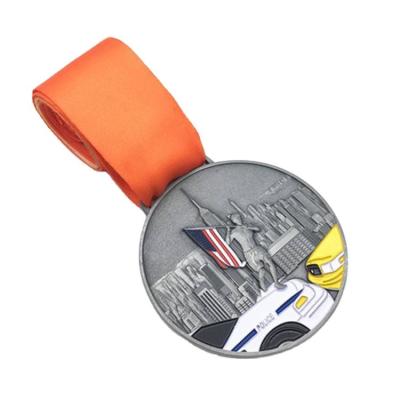 China Hongda Metal Crafts Design Your Own Non-profit Organizations Custom Zinc Alloy Blank 3D Metal Medal Souvenir Award Medal With Ribbon for sale