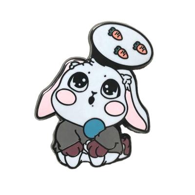 China Magnetic Rabbit High Quality Fashionable Custom Animal Pin Lapel Pin Lapel Cartoon Hard Enamel Badges for sale