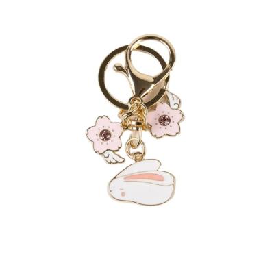 China Hongda Metal Crafts Manufacture Wholesale Metal Hard Enamel Key Ring Rabbit Charms Cartoon Cute Custom Key Chain Accessories for sale