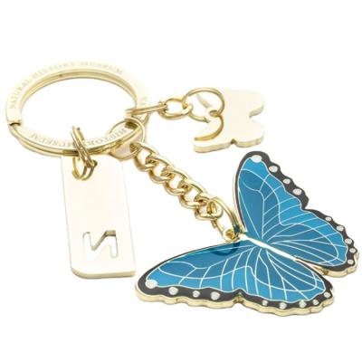 China Wholesale Butterfly from Hongda Metal Craft Manufacture Metal Keyring for Birthday Gift Woman Handbag Accessories Metal Key Chain Custom for sale