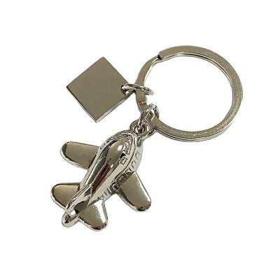 China Promotion Gift New Products 3D Metal Airplane Fighter Aircraft Keychains Air Bus Airliner Keychain Passenger Aircraft Shaped Support Laser Key Logo for sale