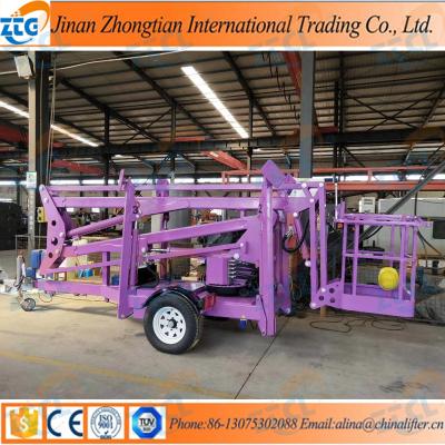 China Maintenance Boom Lift Tables 12m 14m 16m Height Articulating Towable Man Lift for sale