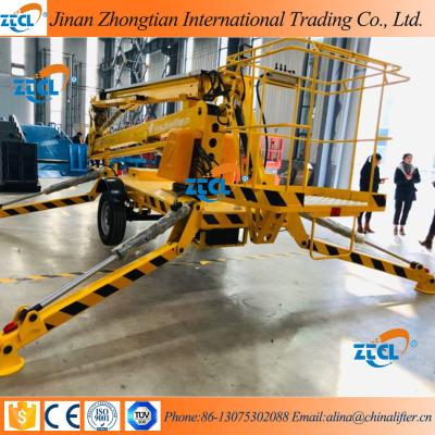 China Maintenance 16m Trailer Mounted Hydraulic Articulated Boom Lift Aerial Work Platform for sale