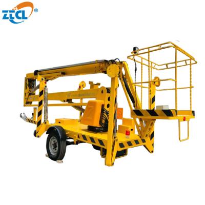 China Easy Operation Safety Convenience 12m Electric Telescopic Trailer Boom Lift With CE ISO for sale