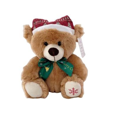 China Custom Stuffed Plush Brown Christmas Plush Bear For Baby for sale