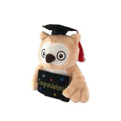 China Plush Wholesale Custom Design Owl Plush Toy Graduation Promotional Funny Soft Owl Soft Toys for sale