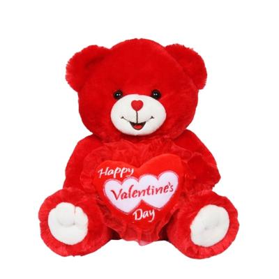 China hot sale cute plush toy valentine teddy bear stuffed plush toy with red heart for sale