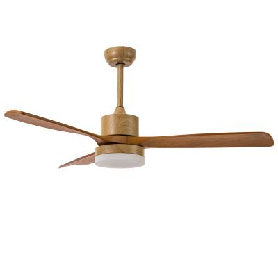 China Vintage Style Ceiling Fan Blades Wind Ceiling Fan Modern Solid Wood Decorative Natural Lighting for sale