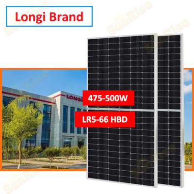 China Black Roof Lr5-66hpd 475w 480w 485w 490w 495w 500w Full Solar Module Half-cut Roof PV Solar Panel System Panel Efficiency: 21.1% for sale