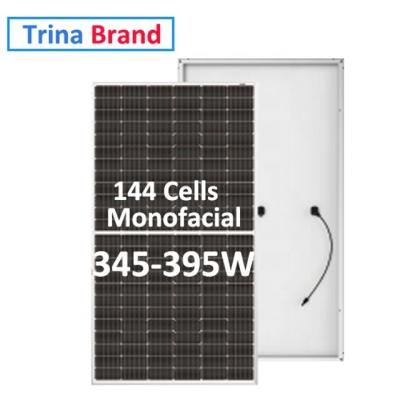 China 144 half-cell module 345-395W trinasolar panel for home solar system use mono panel efficiency: 21.1% for sale