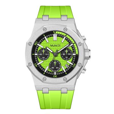 China Waterproof Chronograph Silicone Band Fashion Sports Men's Quartz Wrist Watch Men Watch Multifunctional for sale