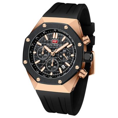 China New Design Chronograph Watch For Men Silicone Band China Movement Quartz Wrist Watch Mens Watch for sale