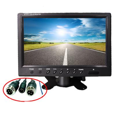 China Headrest Rearview Mirror Car Desk Monitor 9 Inch LCD Color Car TV Monitor 2ch Aviation Widescreen Input For Big Truck Bus for sale