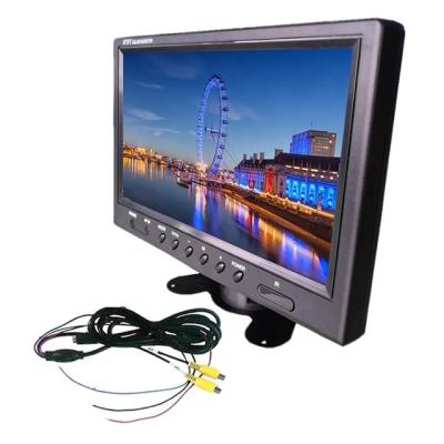 China 9 inch tft lcd remote control desktop 24V display flip down car tv monitor with 2AV input rca reversing front rear view for bus monitor for sale