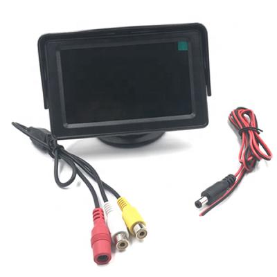 China RGB Mini Desktop Monitor 4.3 Inch TFT LCD Display Car Screen 2 AV Input Video Inverting System Rear View Wide Image Voltage 9V-35V for sale