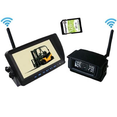 China 2.4G Digital Warehouse Forklift 7 Inch 1024X600 Screen Rear View Camera and Car Remote Control 24V Wireless Monitor System for Bus Truck for sale