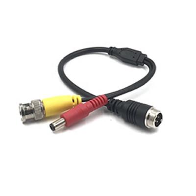 China M12 4 Pin Aviation Head Camera to BNC+DC Cable Q9 Video Cable for Car Monitor Camera DVR Connect Line for sale