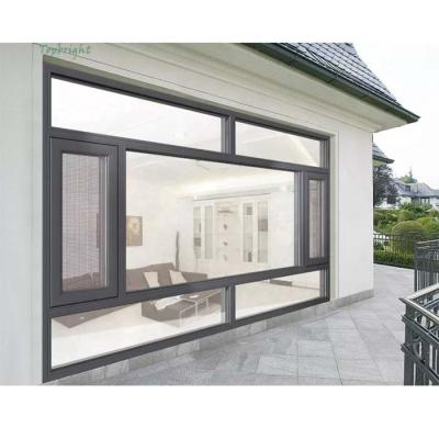 China Stainless Steel Magnetic Screen Certified Alu Profile Casement Window Insulated French Windows for sale